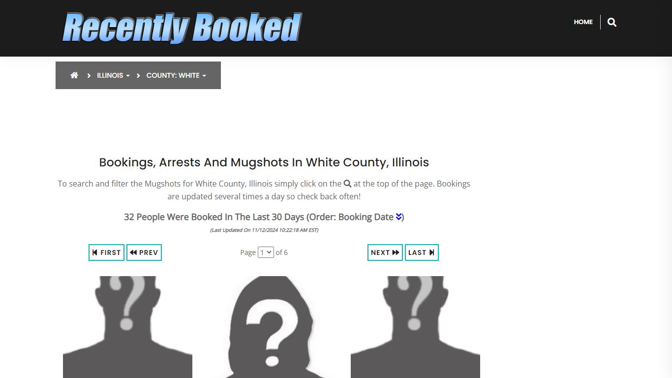 Bookings, Arrests and Mugshots in White County, Illinois - Recently Booked