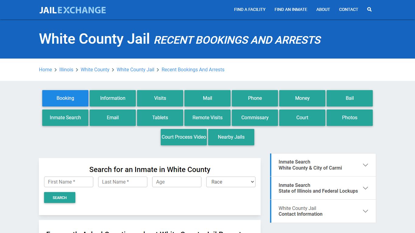 White County Jail Recent Bookings And Arrests - Jail Exchange