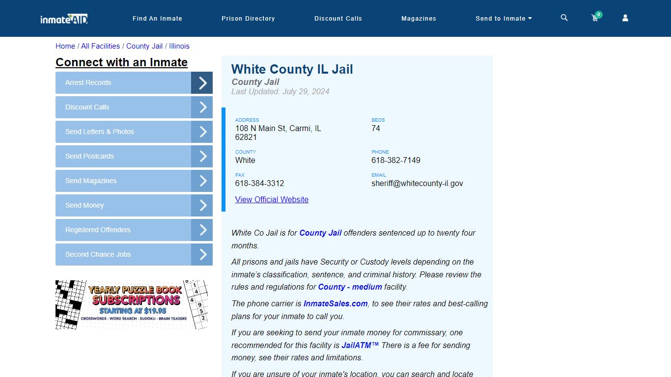 White County IL Jail - Inmate Locator